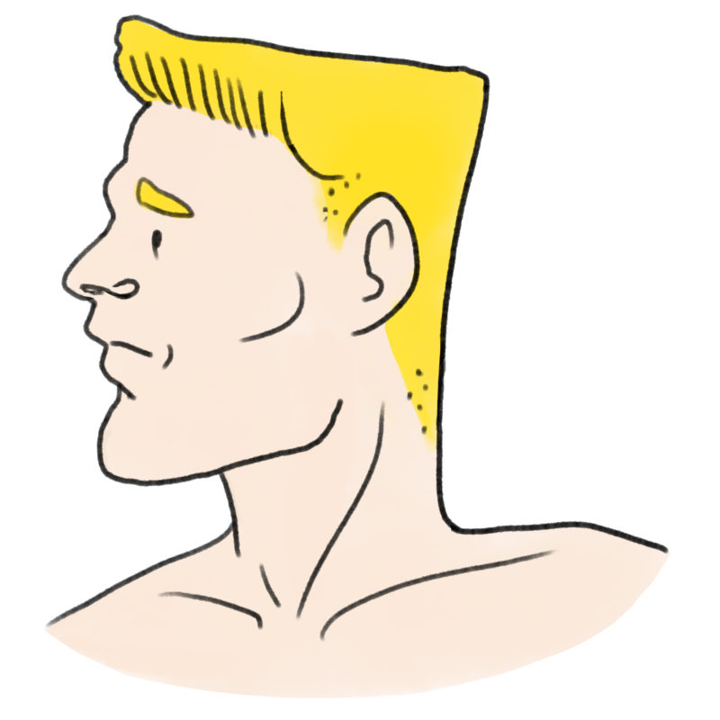 刈り上げヘアーの男性 ちょっぴり個性的な商用ok無料イラスト素材 The Drawers