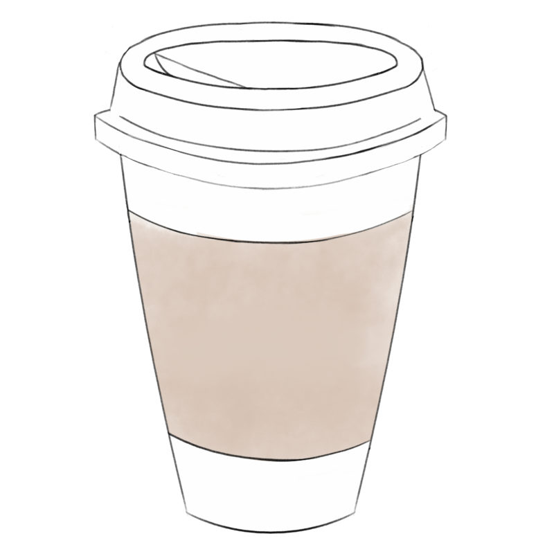 ふた付きコーヒー カップ テイクアウト ちょっぴり個性的な商用ok無料イラスト素材 The Drawers