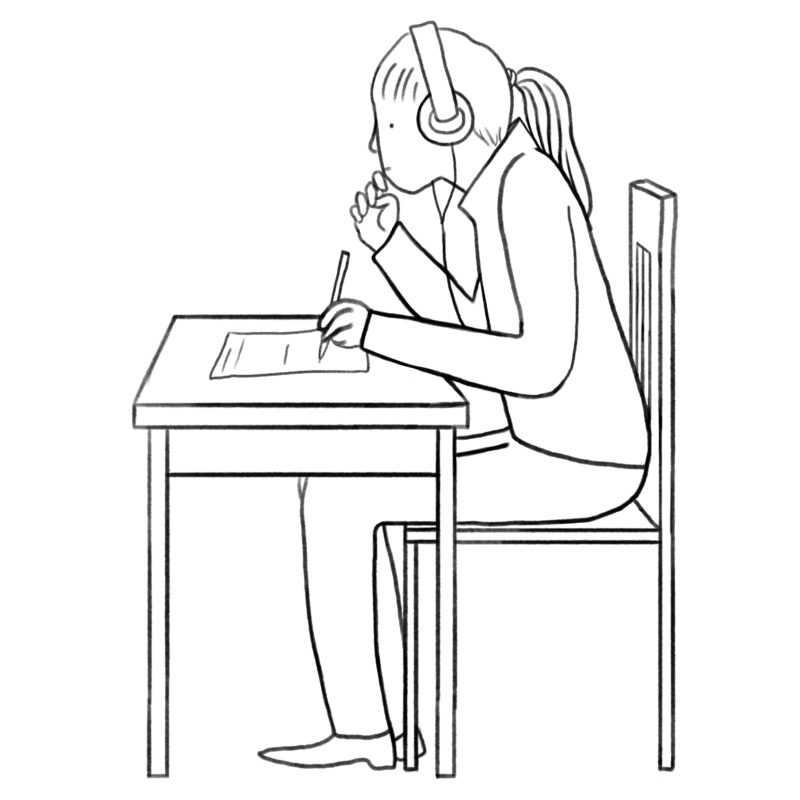 勉強する女性 ちょっぴり個性的な商用ok無料イラスト素材 The Drawers